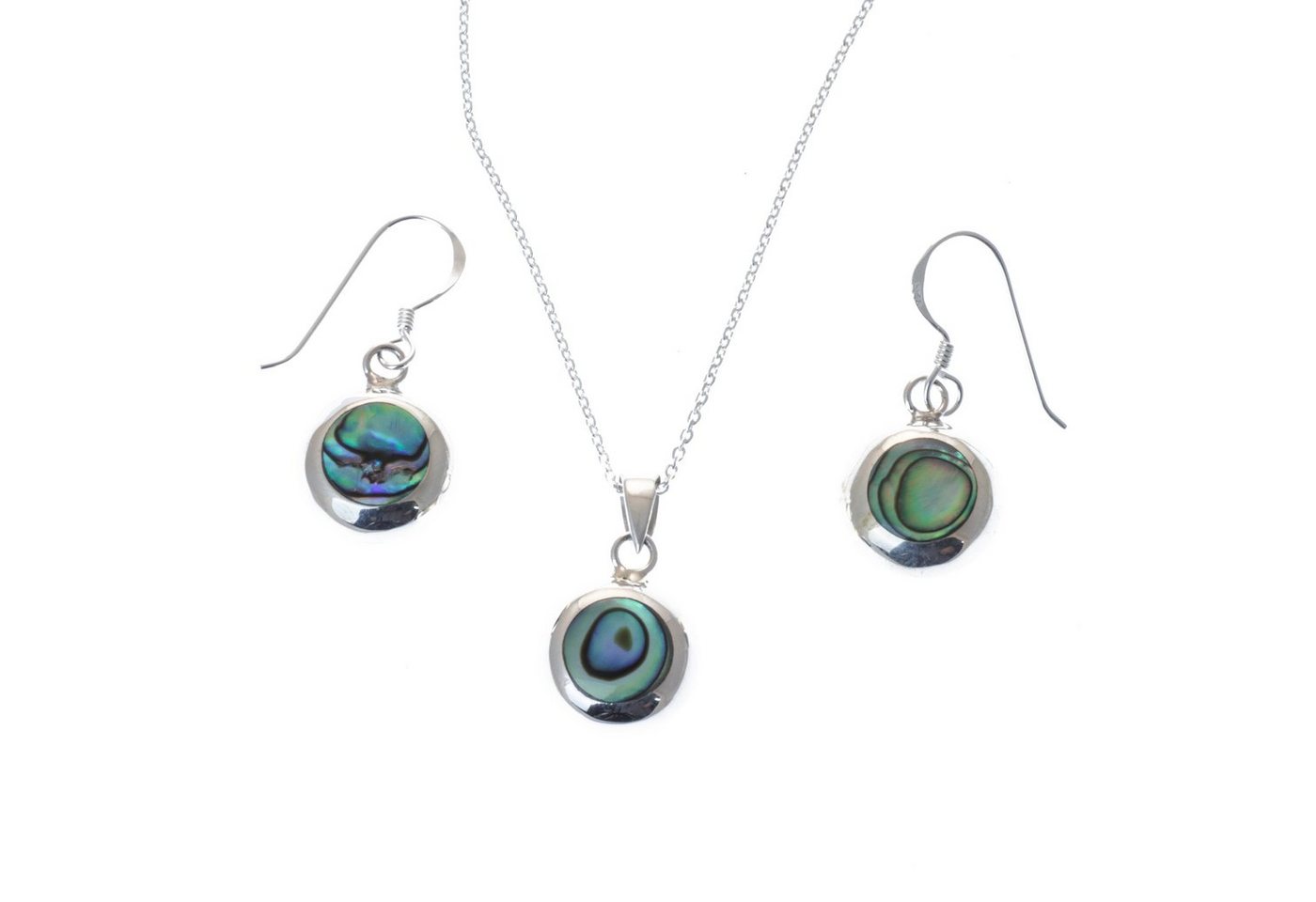 Bella Carina Schmuckset Set Abalone rund (3-tlg), 925 Sterling Silber von Bella Carina