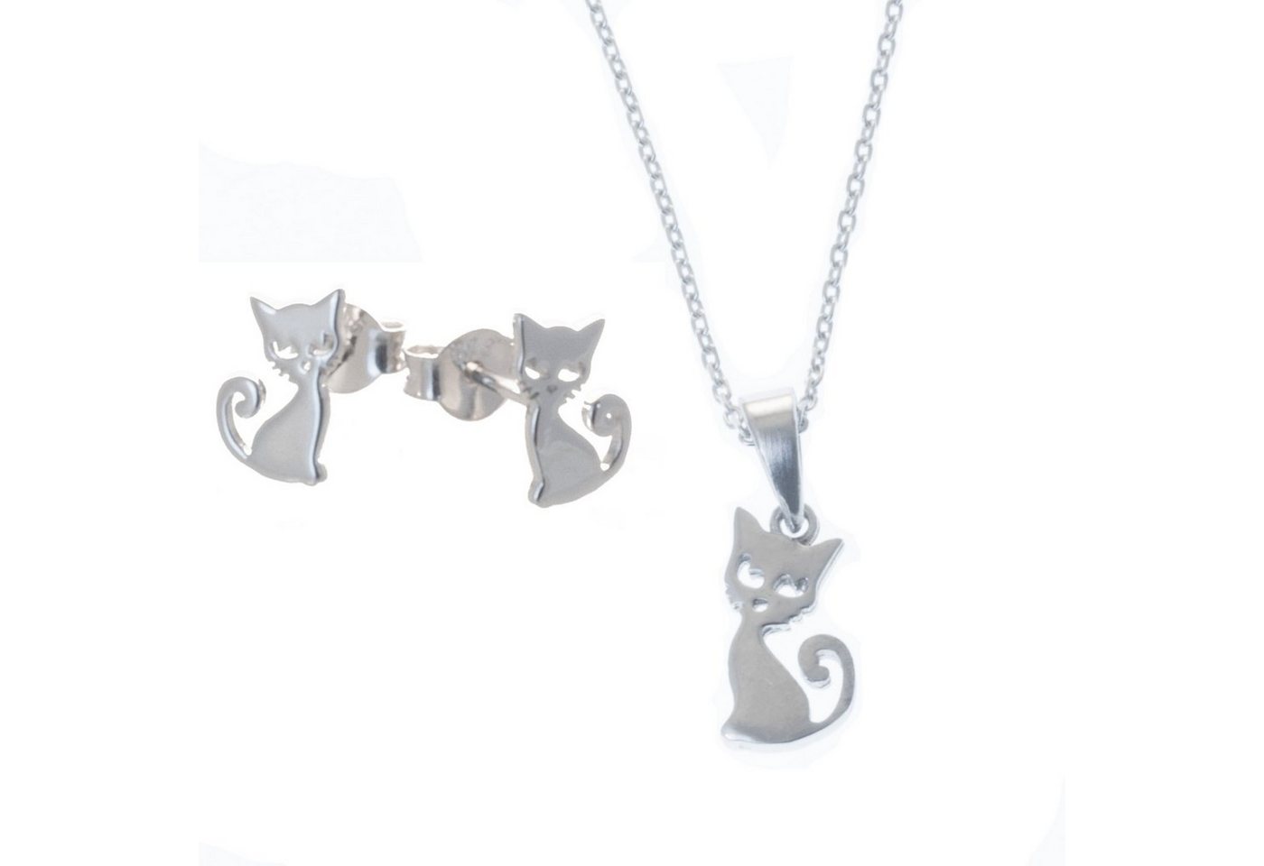 Bella Carina Schmuckset Set Katze (3-tlg), 925 Sterling Silber von Bella Carina