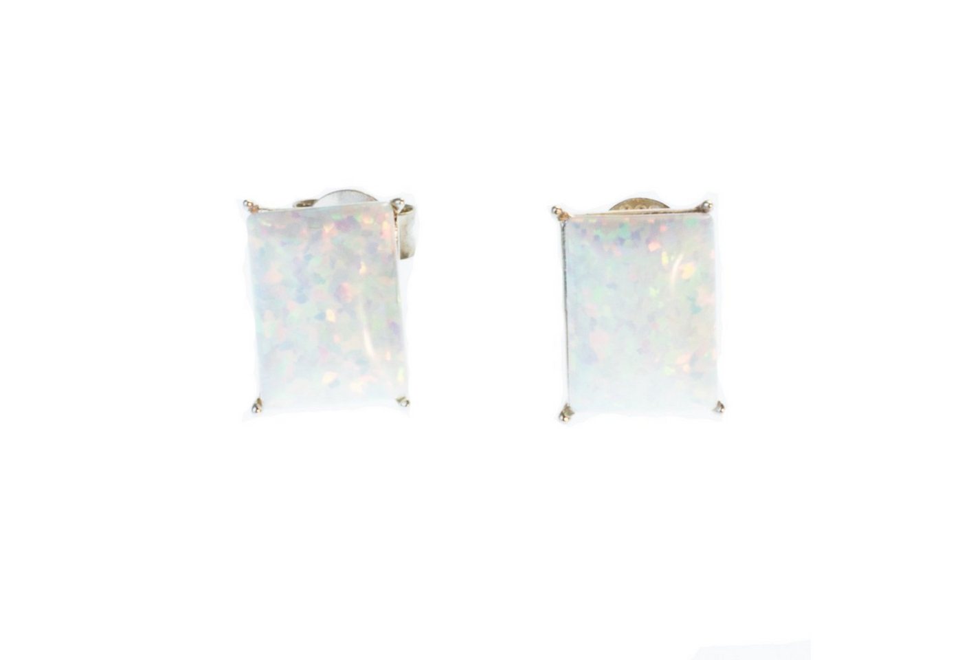 Paar Ohrstecker Ohrstecker Opal rechteckig hell von Bella Carina