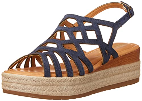 Bella Vita Made in Italy Damen Zip-Italy Plateau-Sandalen flach, Marineblaues Veloursleder, 8.5 Narrow Bella Vita Made in Italy Damen Zip-Italy Plateau-Sandalen flach, Marineblaues Veloursleder, 8.5 Narrow von Bella Vita