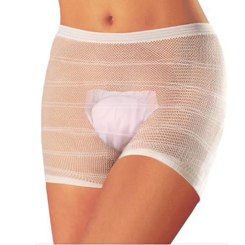 Bella Mamma Wochenbett Unterwäsche XL im 4er Pack | Made in EU | Öko-Tex | Netzhosen Wochenbett | Bauchumfang 90-150 cm 4 x 2 Stück weiß von Bella