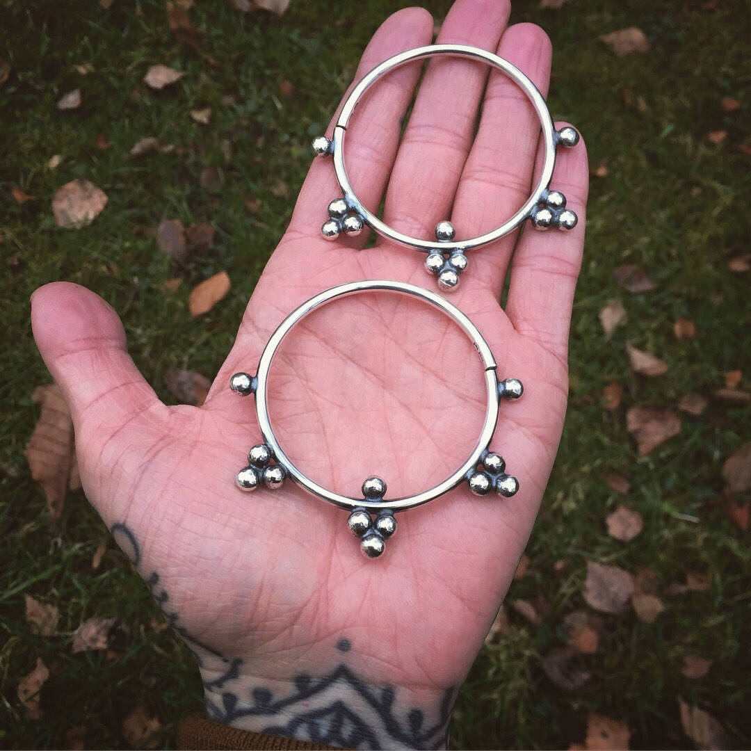 Ohrgewichte Gaia Aus Massivem Silber 925/Creolen Für Gedehnte Ohren von BellaAngoraJewelry