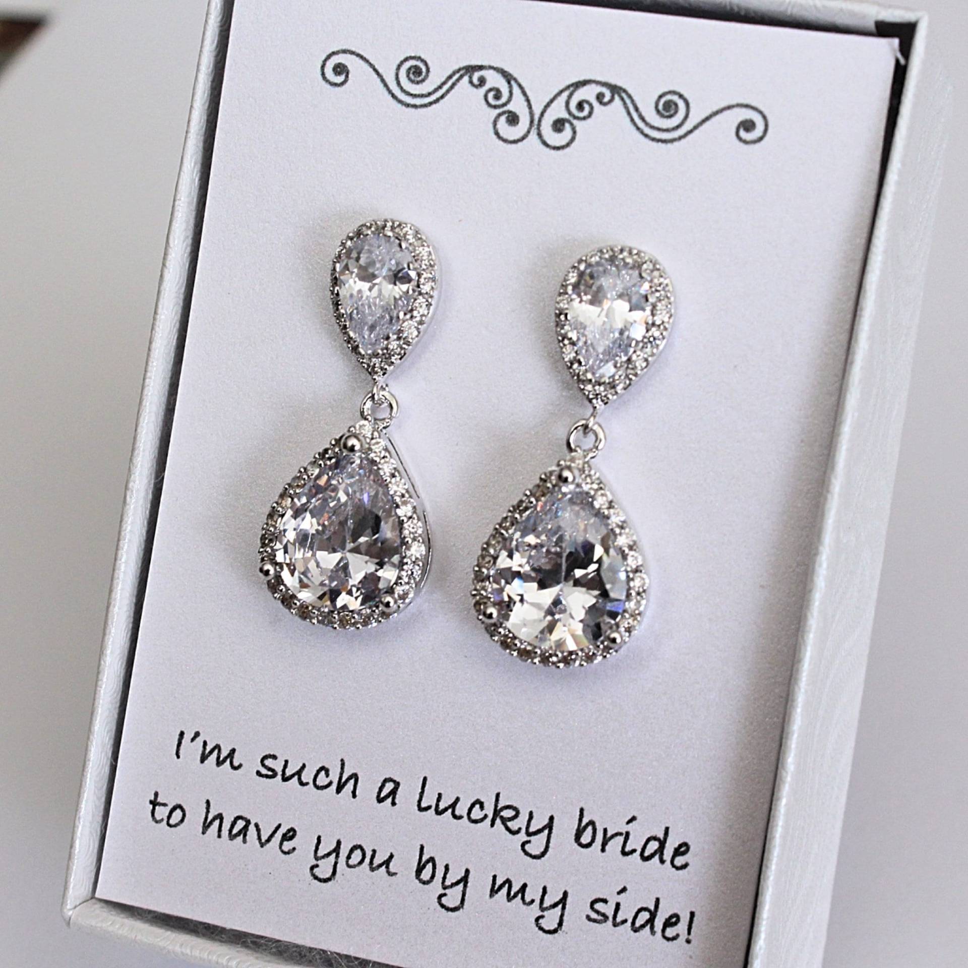 Braut Ohrringe, Klare Schmuck, Brautjungfer Geschenk, Schmuck Braut Ohrringe, Klare Schmuck, Brautjungfer Geschenk, Schmuck von BellaBoutiqueCrafts