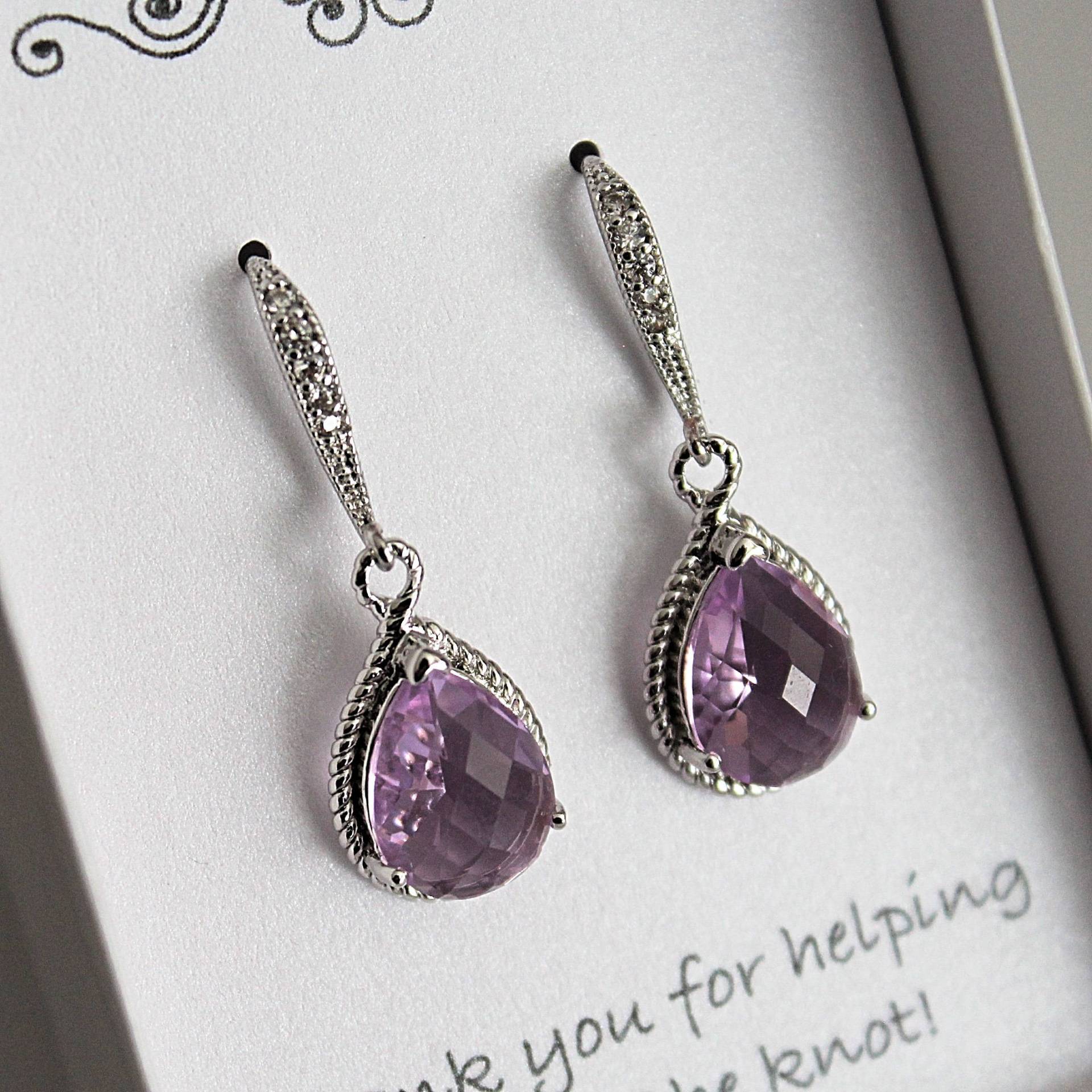 Lavendel Brautjungfer Ohrringe, Lila Ohrring, Geschenk, Hell Tropfen Ohrring von BellaBoutiqueCrafts