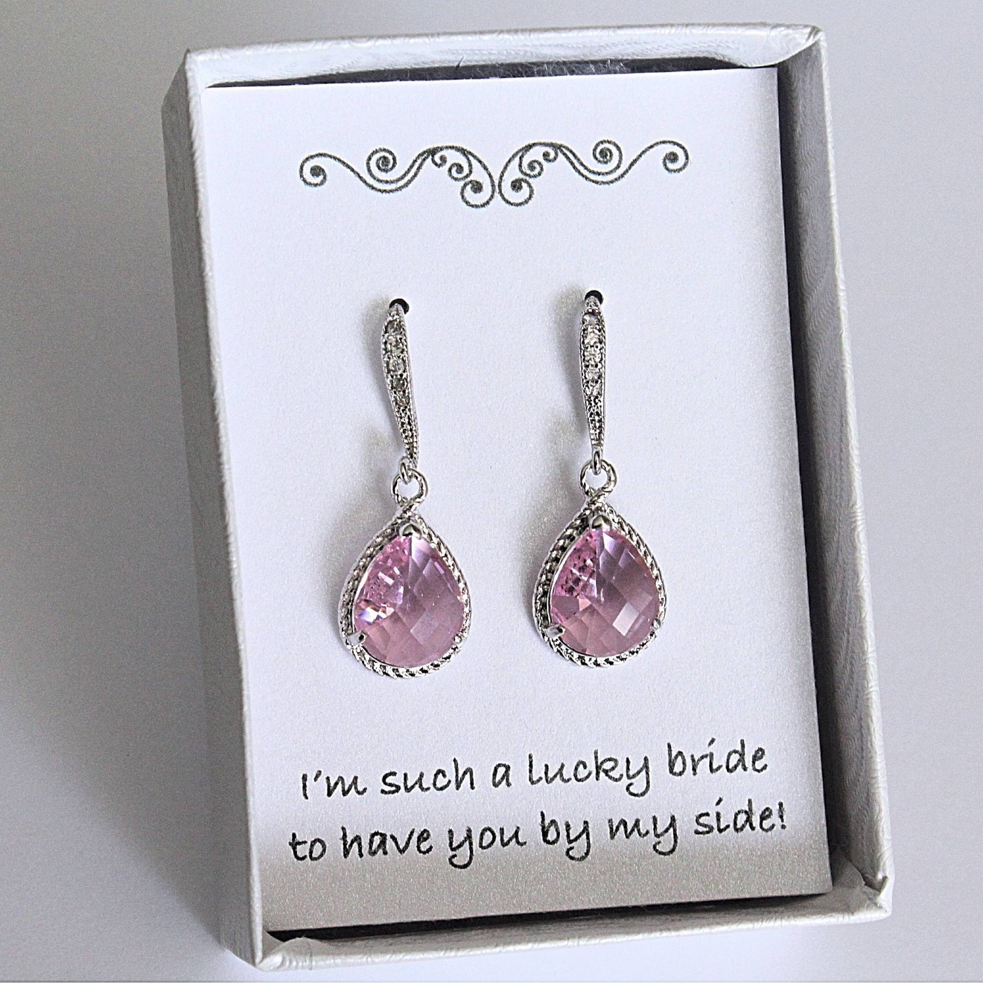 Rosa Tropfen Ohrringe, Hellrosa Brautjungfer Rosa Schmuck, Blass Geschenk, Ohrringe von BellaBoutiqueCrafts