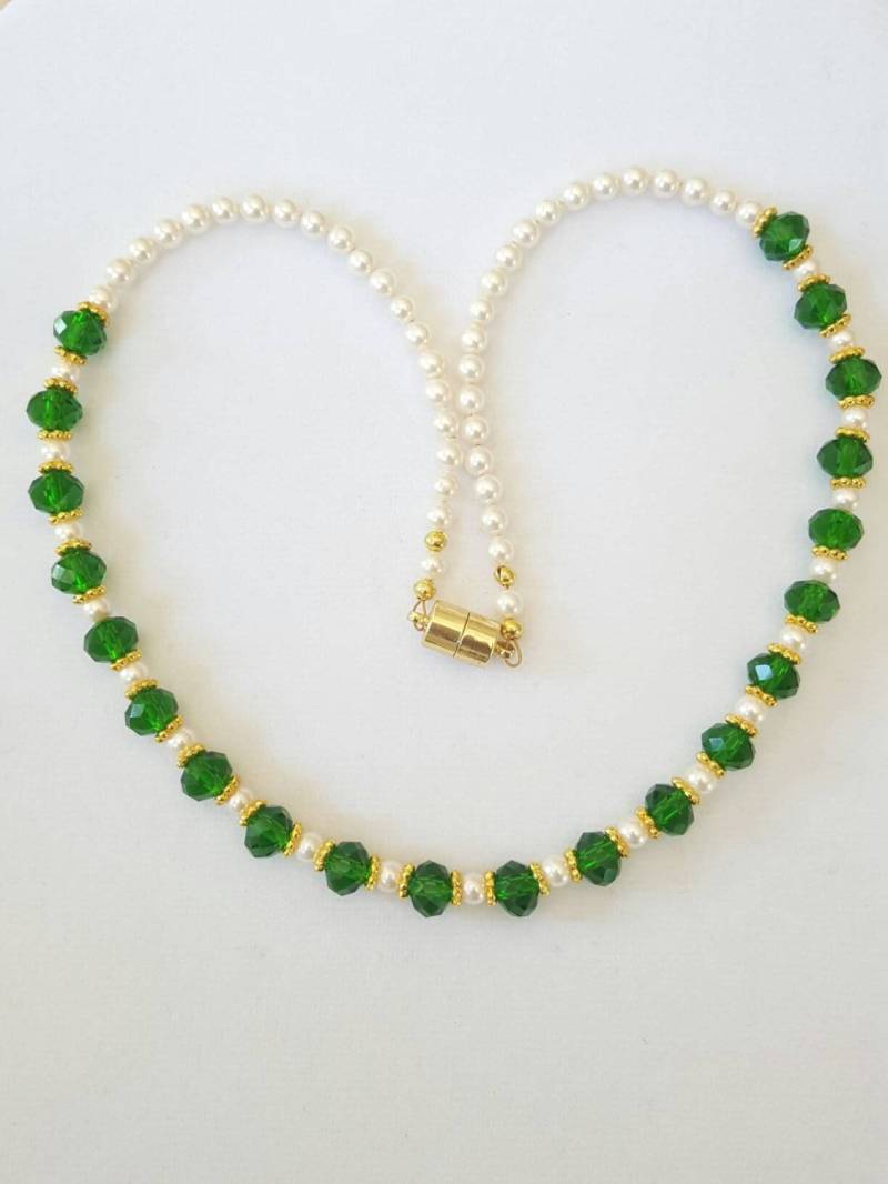 Die Elizabeth Halskette - Handgefertigter Kristall Und Perlenperlen Halskette, Prom Schmuck, Brautschmuck von BellaDeeStudios