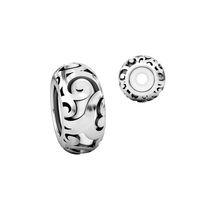 Silber Stopper Für Armreif Manschette Armbänder - Schriftrolle Design Silikon Kern 2Er Set von BellaFasciniBeads