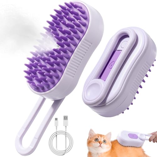 Katzenbürste mit Dampf, Steamy Pet Grooming Brush – 3-in-1 selbstreinigende Dampfbürste mit Massagefunktion & Ein-Knopf-Bedienung für langhaarige/kurzhaarige Katzen und Hunde Katzenbürste mit Dampf, Steamy Pet Grooming Brush – 3-in-1 selbstreinigende Dampfbürste mit Massagefunktion & Ein-Knopf-Bedienung für langhaarige/kurzhaarige Katzen und Hunde von BellaGesundheit