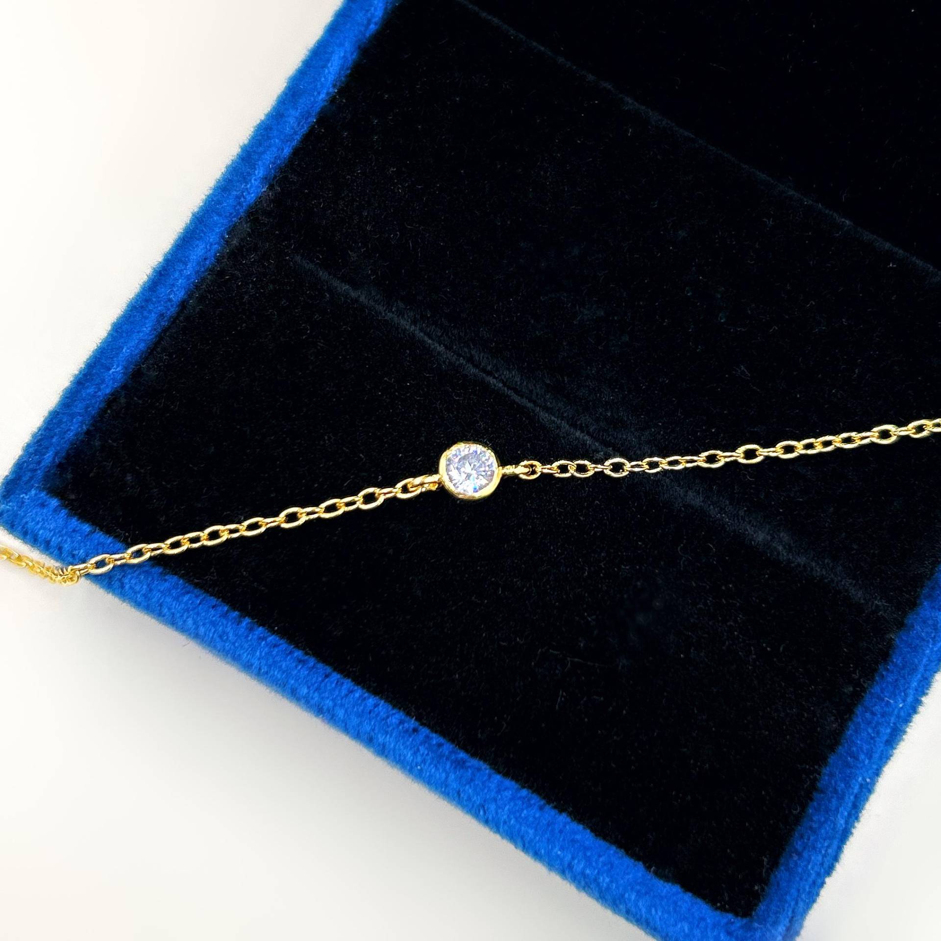 Moissanite Armband Mit Vergoldet 925 Silber Verstellbar Länge Karabiner Verschluss Elegant Und Edel Schmuck Geburtstag Hochzeit Geschenk von BellaKreationen