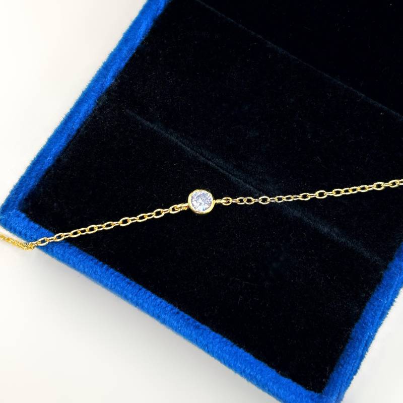 Moissanite Armband Mit Vergoldet 925 Silber Verstellbar Länge Karabiner Verschluss Elegant Und Edel Schmuck Geburtstag Hochzeit Geschenk von BellaKreationen