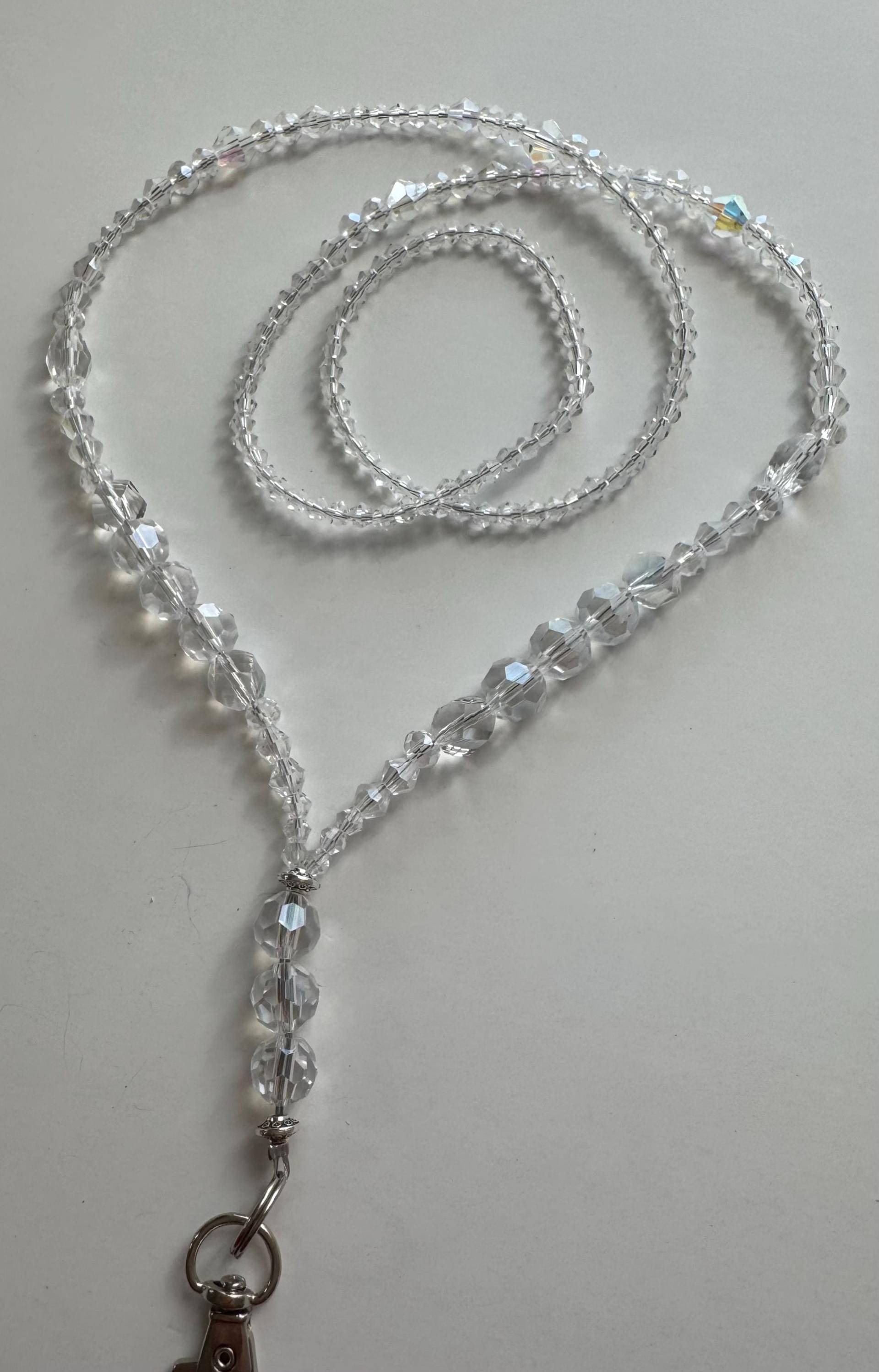 Crystal Id Badge Lanyard/Halskette Galvanisierte Glasperlen Lanyard, Id-Abzeichenhalter Halskette Geschenkideen Für Mama Und Coworker von BellaLaniard