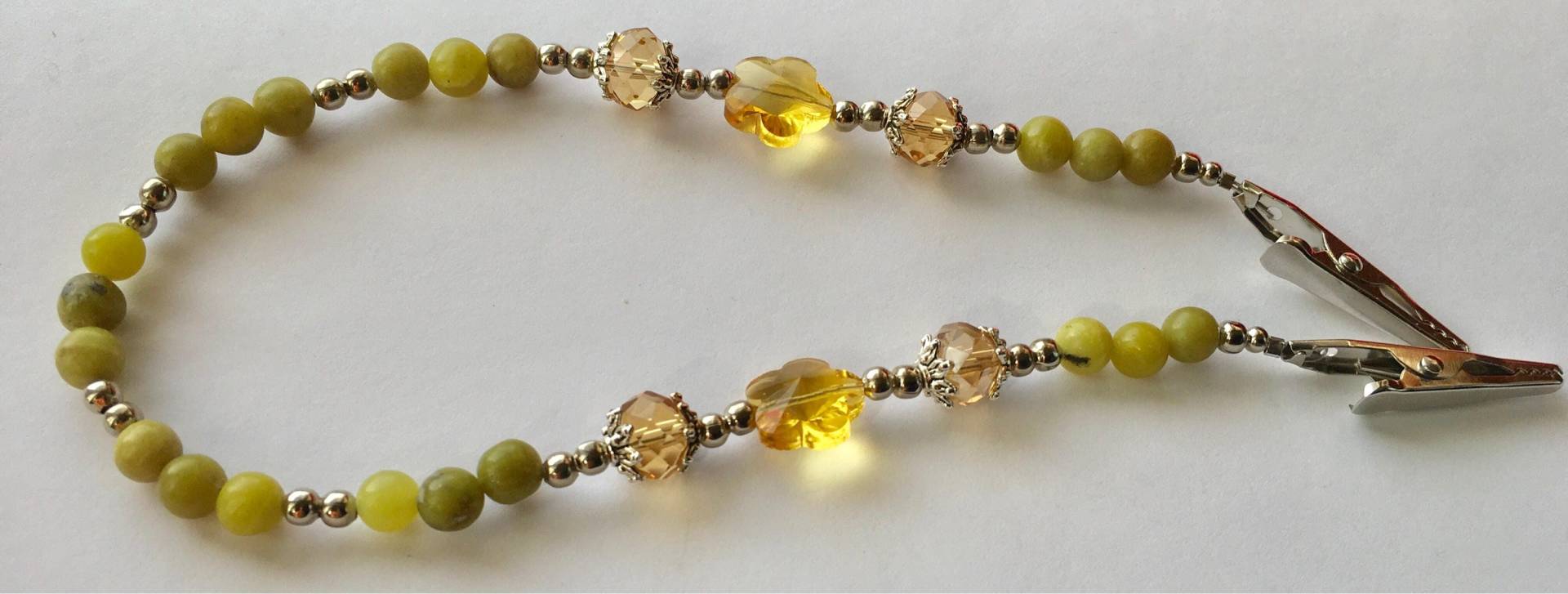 Olive Neue Jade Und Hellbernstein Blume Servietten Lanyard Serviette Halskette, Erwachsene Lätzchen Lanyard Urlaub Geschenkideen Für Mutter von BellaLaniard