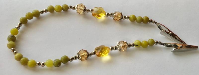 Olive Neue Jade Und Hellbernstein Blume Servietten Lanyard Serviette Halskette, Erwachsene Lätzchen Lanyard Urlaub Geschenkideen Für Mutter von BellaLaniard