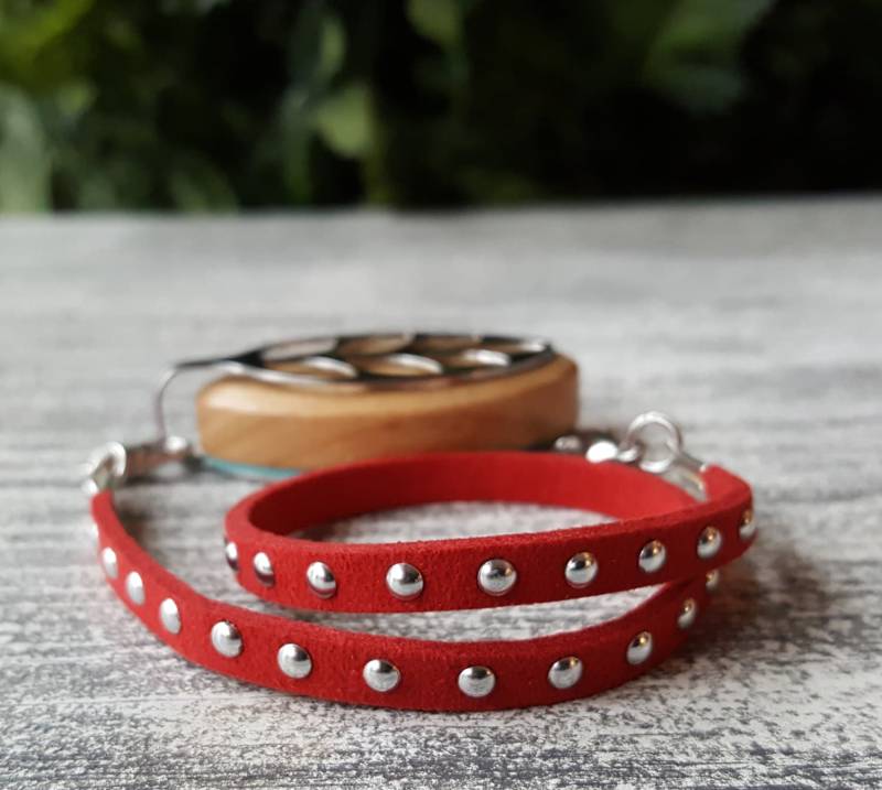 Beere Faux Wildleder Wickelarmband | Handgefertigter Wellness Schmuck Für Bellabeat Leaf Bella Blatt Co von BellaLeafCo