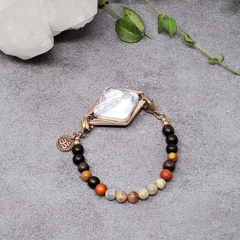 Erdung Erde Armband | Jaspis & Holz Handgefertigter Wellness Schmuck Für Bellabeat Leaf Bella Blatt Co Erdung Erde Armband | Jaspis & Holz Handgefertigter Wellness Schmuck Für Bellabeat Leaf Bella Blatt Co von BellaLeafCo