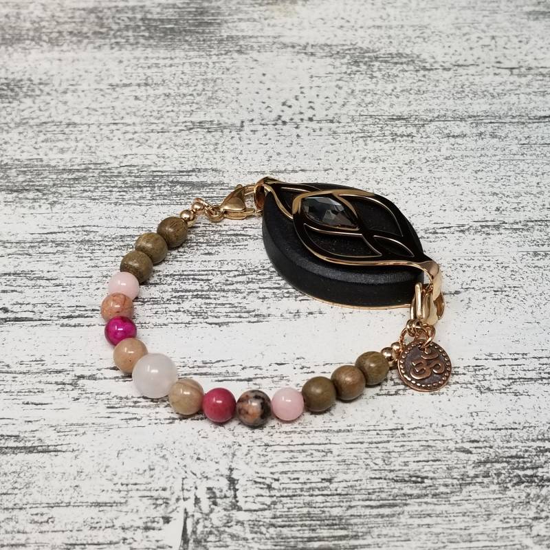 Rosenquarz & Jaspis Armband Handgefertigte Bellabeat Blattschmuck Rosenquarz & Jaspis Armband Handgefertigte Bellabeat Blattschmuck von BellaLeafCo