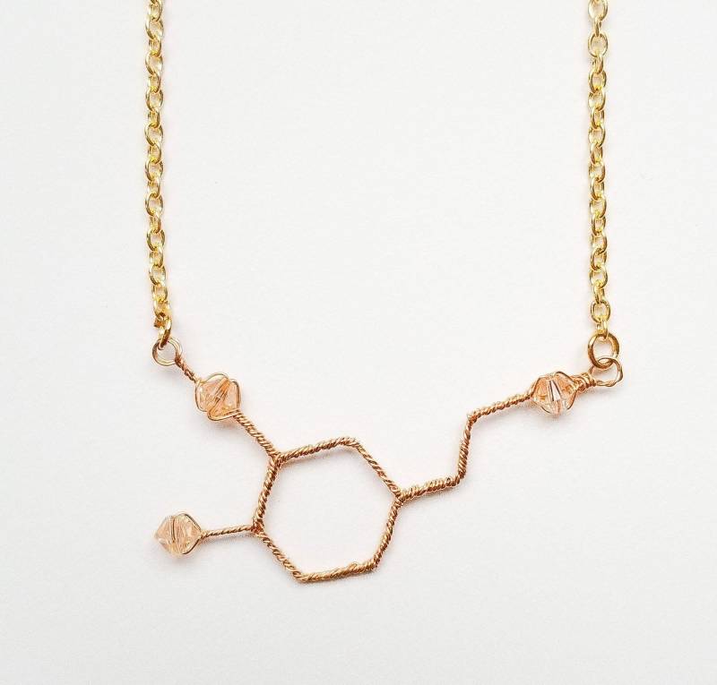 Collier | 14K Gold Filled Kette Molekül Schmuck Wissenschaftliches Accessoire von BellaLorne
