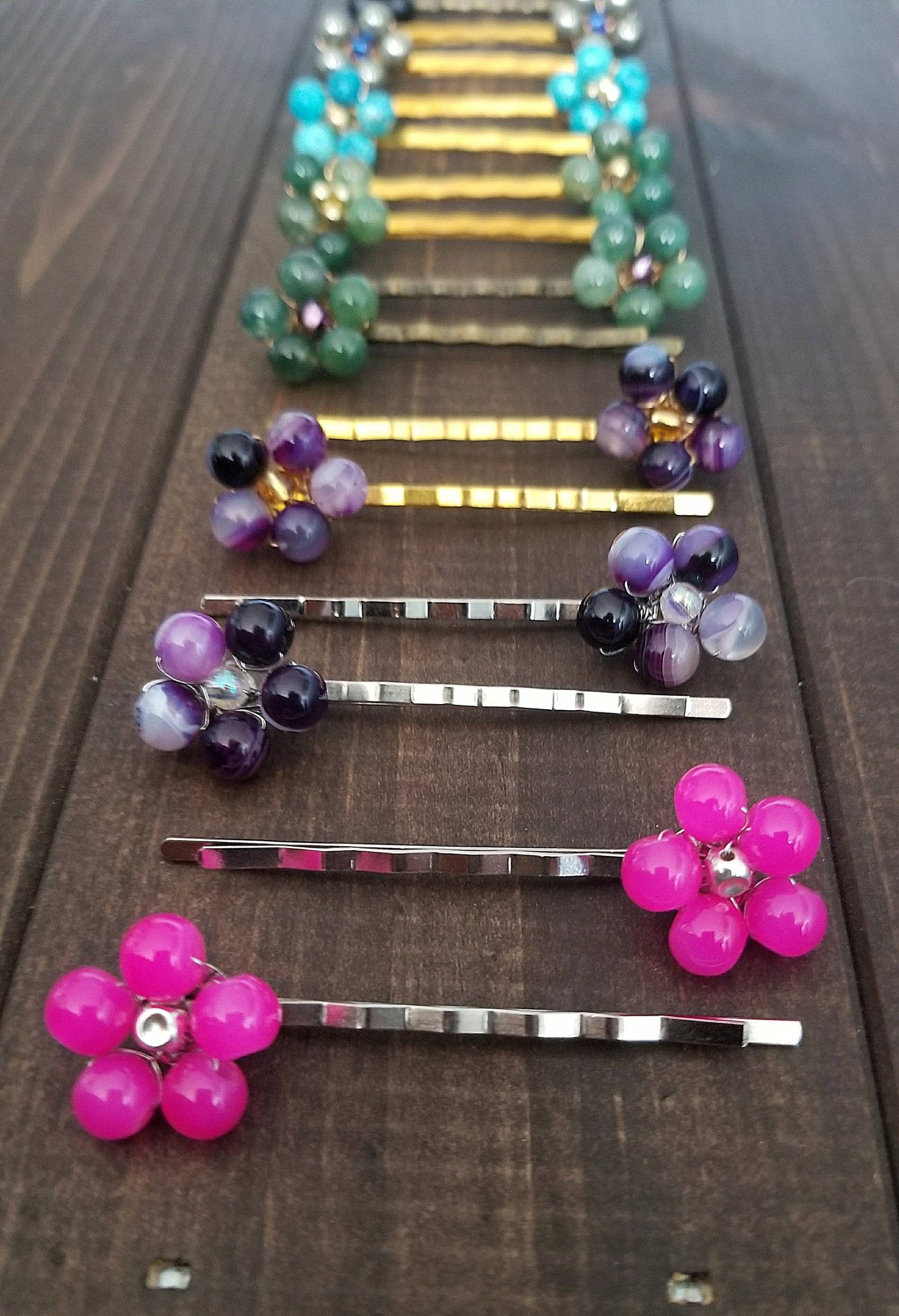 Floral Bobby Pins | Set Von 2 | Verschiedene Halbedelsteine Perlen Blume Haar Zubehör Braut Haarspangen Floral Bobby Pins | Set Von 2 | Verschiedene Halbedelsteine Perlen Blume Haar Zubehör Braut Haarspangen von BellaLorne