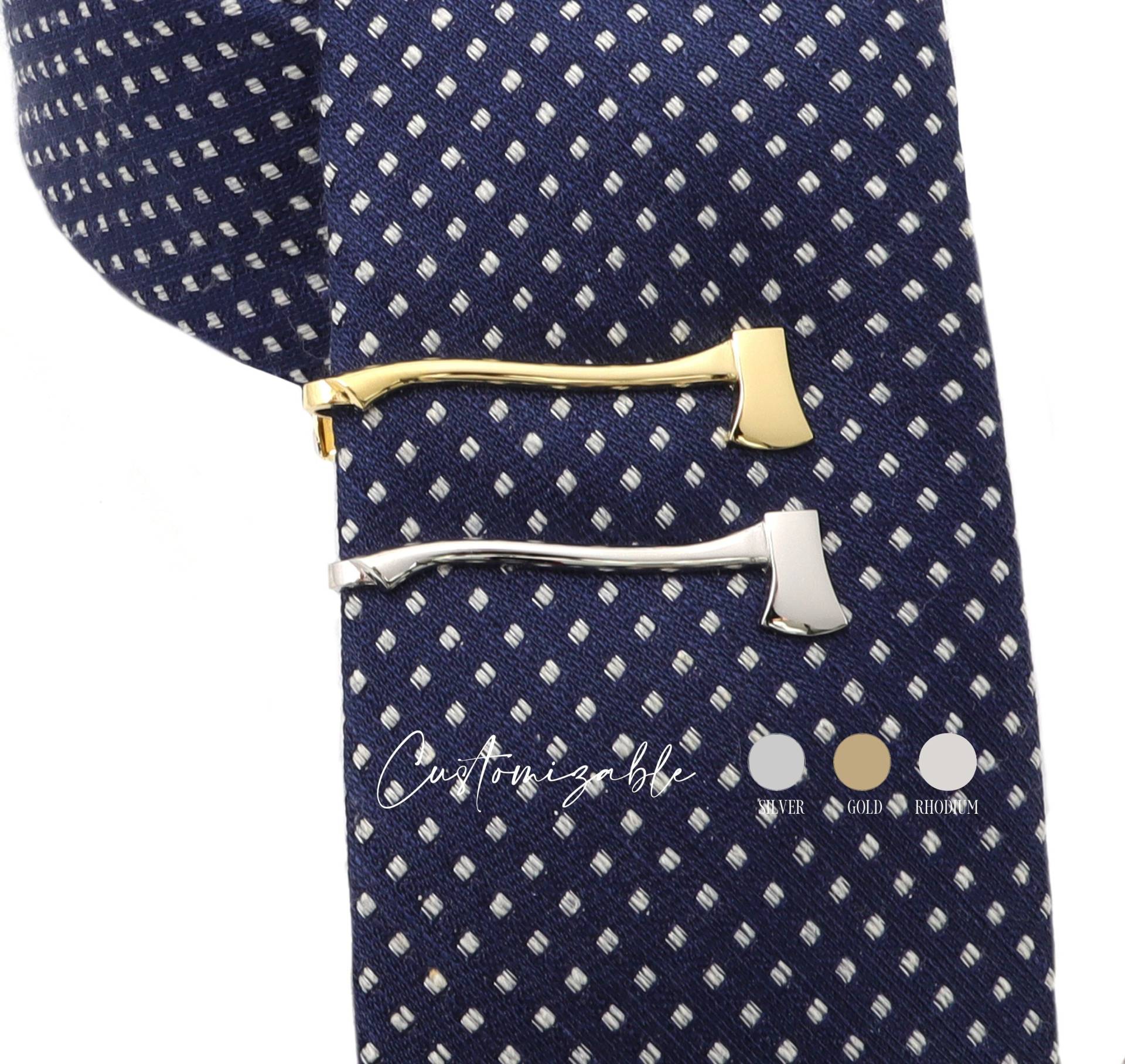 Axt Krawattennadel, Krawattenklammer, Sterling Silber Ochse Oder Antikmessing Finish, Anpassbar - Personalisieren von BellaMantra