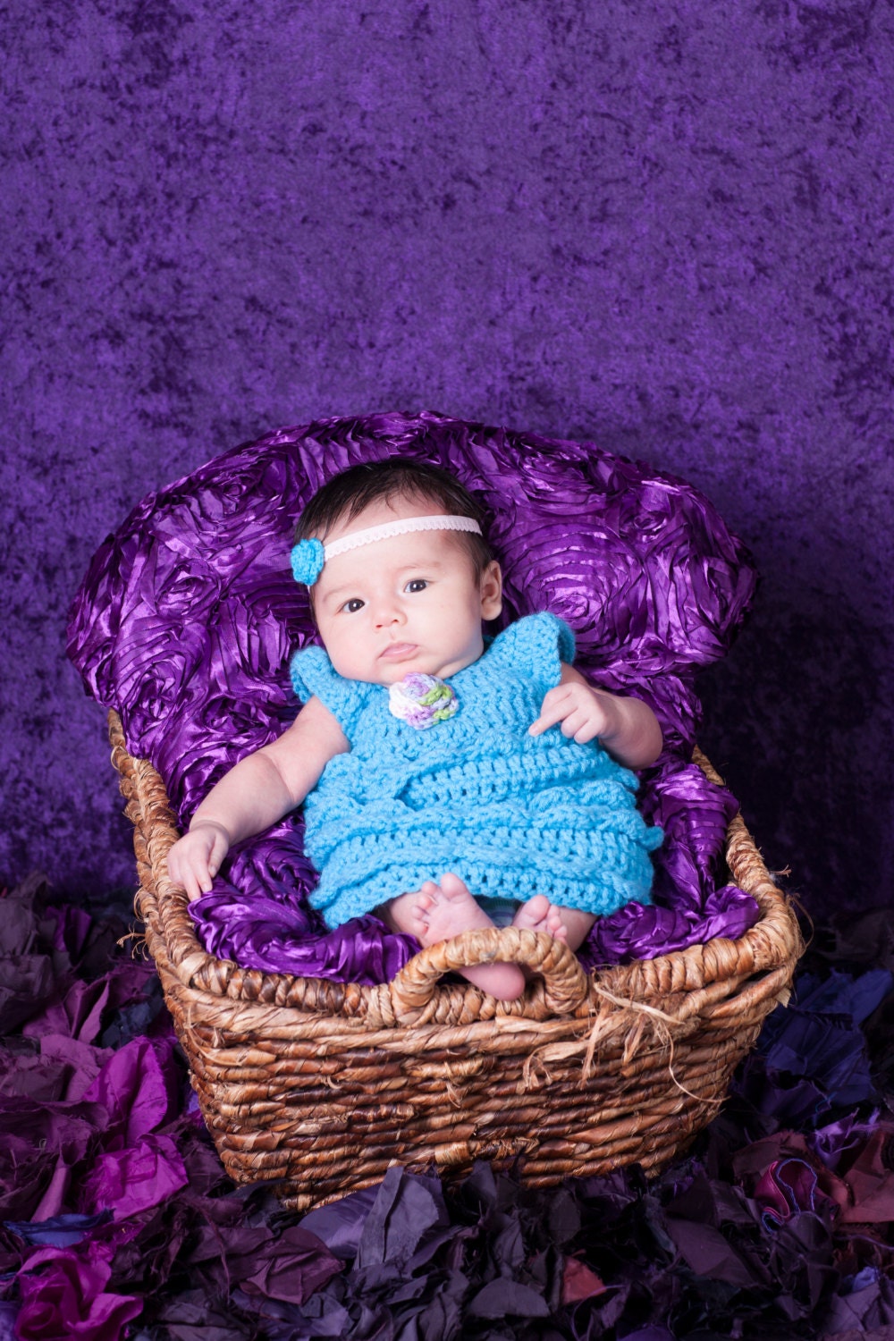 Blaue Babykleid - Blume Rüschen Blaue Babykleid - Blume Rüschen von BellaNBooDesigns