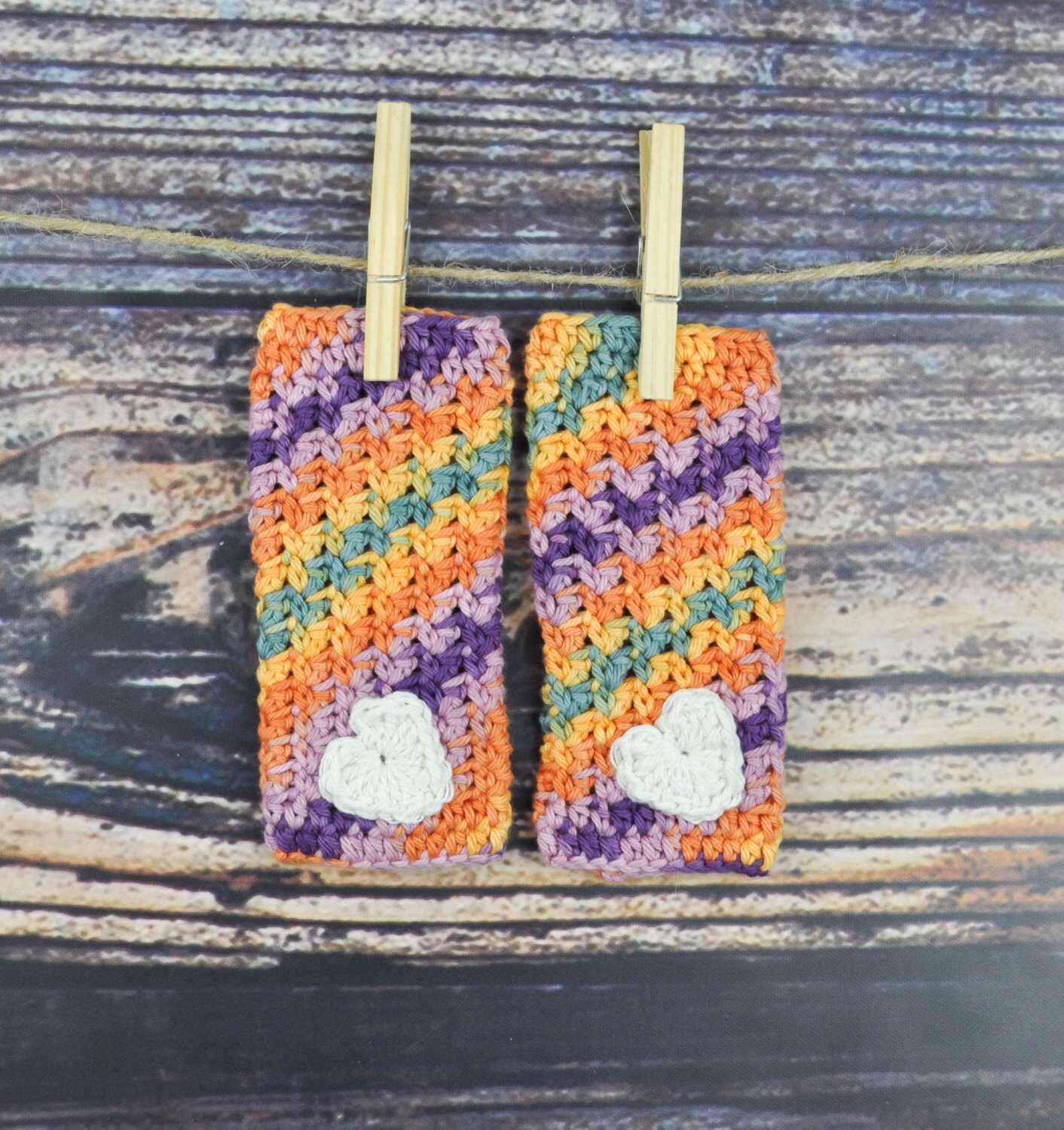 Legwarmer - Baby Herz Orange Lila Grün Legwarmer - Baby Herz Orange Lila Grün von BellaNBooDesigns
