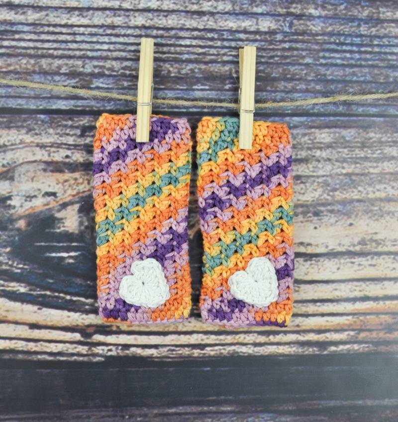 stulpen - Baby- Orange Lila Grün von BellaNBooDesigns