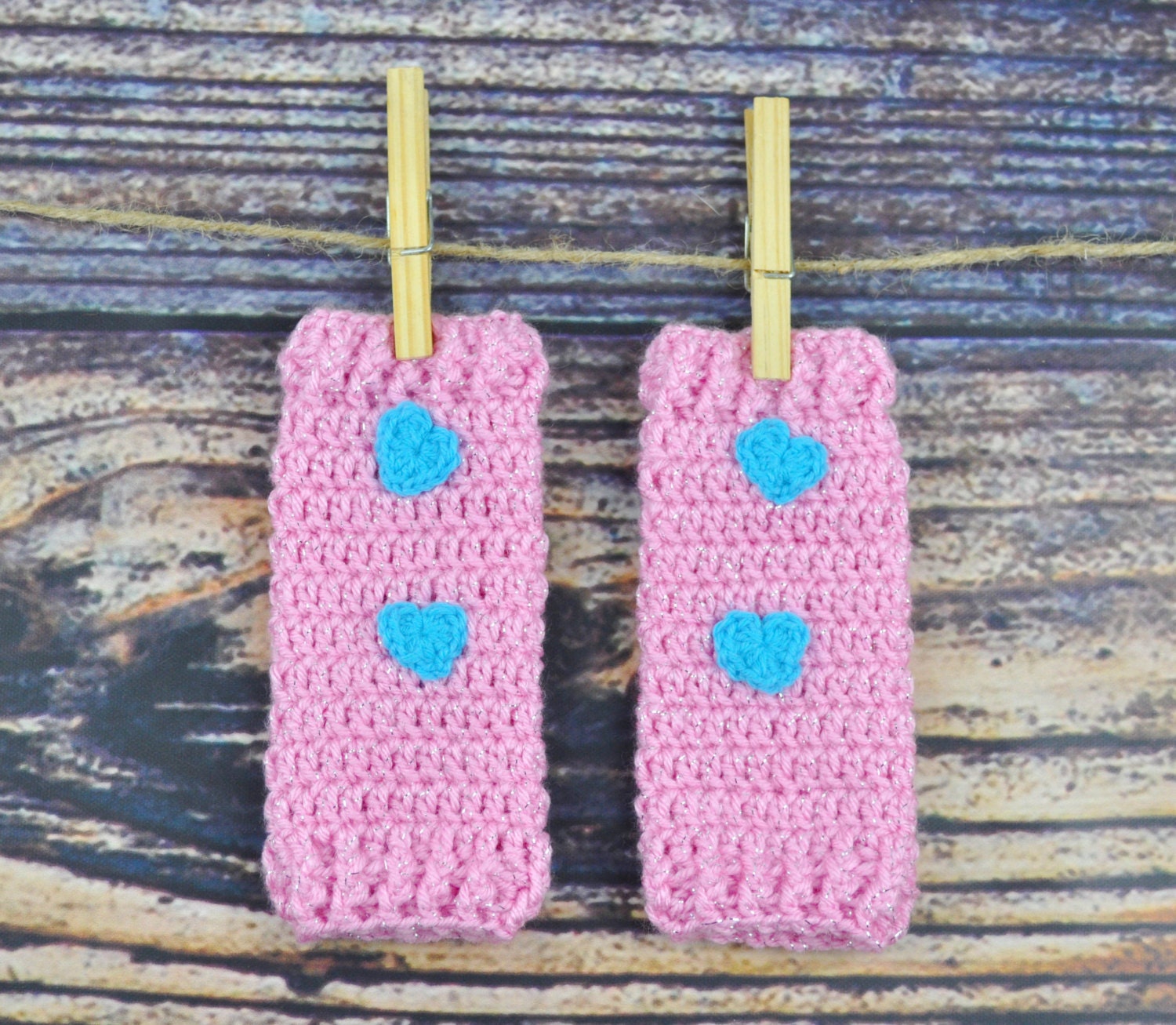 Rosa Blaue Beinwärmer - Baby-Herzen Rosa Blaue Beinwärmer - Baby-Herzen von BellaNBooDesigns