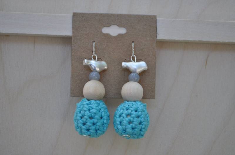 Vogel Ohrringe - Silber - Blau - Holz Vogel Ohrringe - Silber - Blau - Holz von BellaNBooDesigns