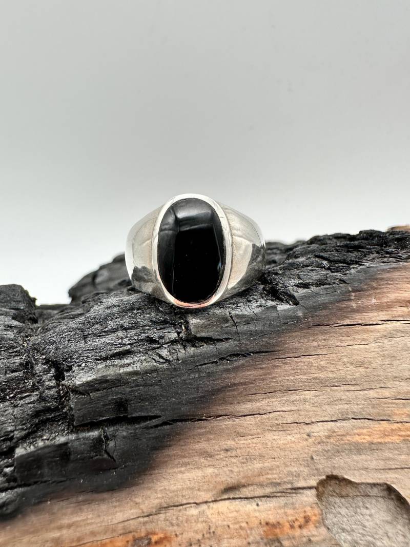 sterling Silber, Schwarzer Onyx Ring. Größe 10 Und 11 von BellaRubyJewelry