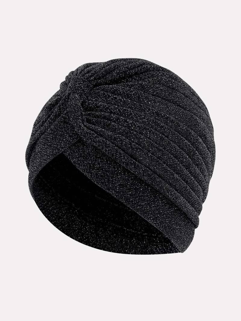 Schwarzer Funkelnder Stretch Turban Voller Kopf Hijab Kopftuch von BellaSegretoFashion