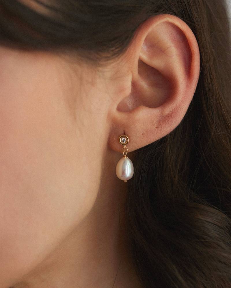 Diamant Und Perle Ohrringe. 14K Solid Gold Ohrstecker. Braut Statement Diamant Und Perle Ohrringe. 14K Solid Gold Ohrstecker. Braut Statement von BellaSherban