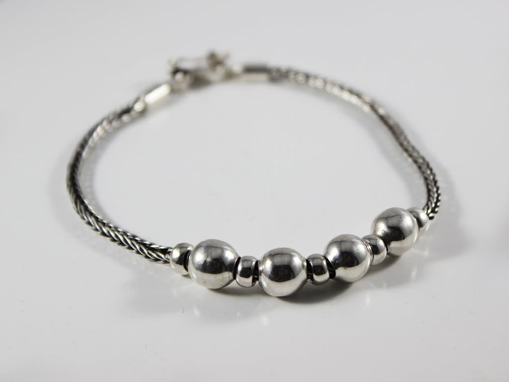 Silber Kugel Weizen Kette Armband von BellaSilverJewelry