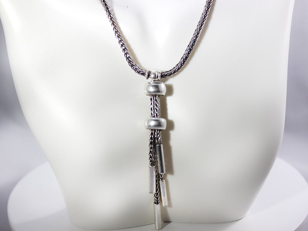 Weizenkette Tropfen Sterling Silber Halskette von BellaSilverJewelry