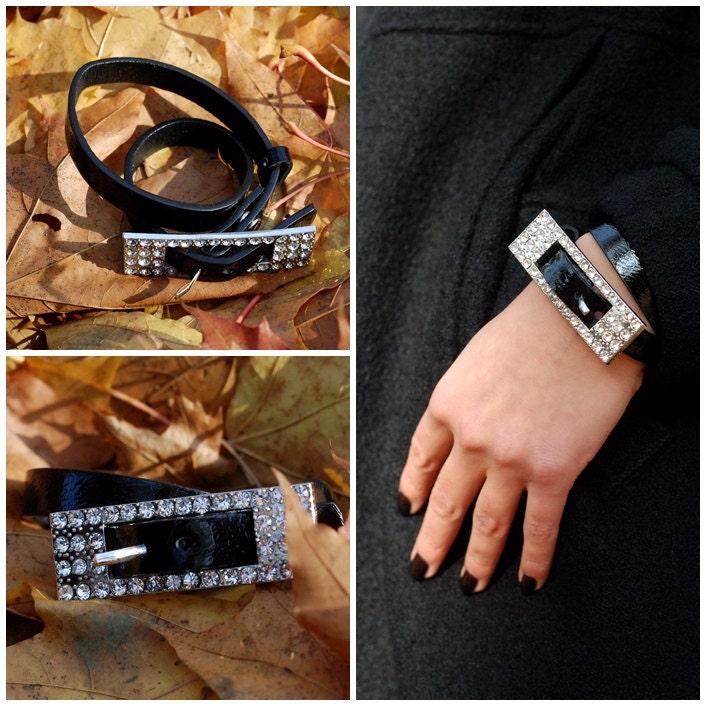 Leder Armband Wrap-Around-Handgelenk Mit Veränderbaren Schnalle Leder Armband Wrap-Around-Handgelenk Mit Veränderbaren Schnalle von Bellada