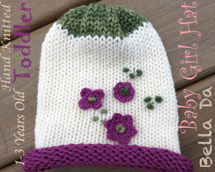 strickmütze Für Mädchen Violette Blume Applikation, 1-3 Jahre strickmütze Für Mädchen Violette Blume Applikation, 1-3 Jahre von Bellada