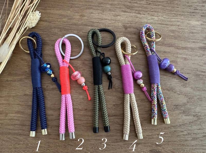 Sa-Mini2 - | Schlüsselanhänger Mini Aus Tau in Bunt Mit Charm Perlen Anhänger Verschiedene Farben von BellafakturShop