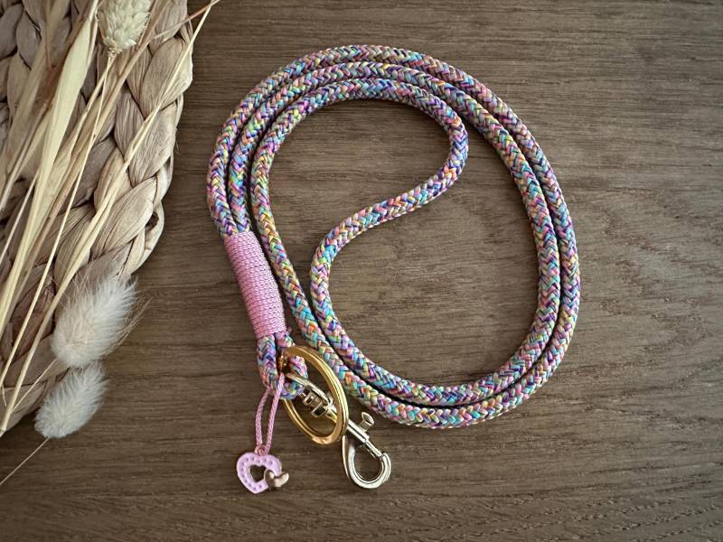 Sb-Flow-Paro-2E | Schlüsselband Aus Tau in Bunt - Rosa Gold Mit Anhänger Ausweisband Schlüsselanhänger Karabiner Und Ring von BellafakturShop