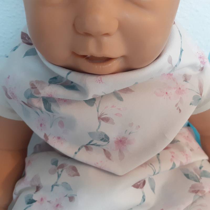 Halstuch Baby Babytuch Kindertuch Wendehalstuch Mädchentuch Spucktuch Sabbertuch Lätzchen Blümchen Blüten Flowers Zweige Geschenk Girls von BellaloukleinesLeben