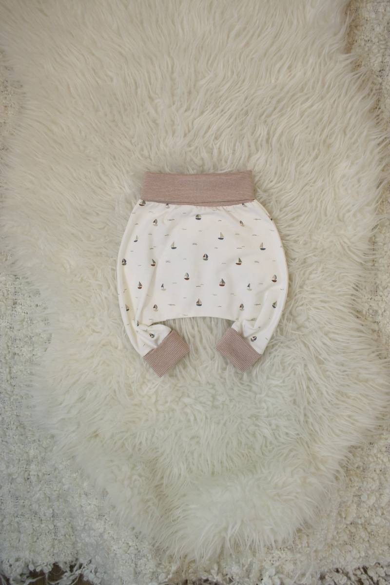 Haremshose Gr.62/68 Pumphose Baby Babyhose Jerseyhose Schlupfhose Mitwachshose Kinderhose Maritim Seegelboote Boote Geschenk Handmade von BellaloukleinesLeben