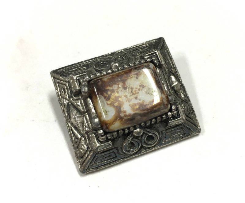 Atemberaubende Reis Weiner Signiert Vintage Schweren Gewölbte Marbelized Stein Brosche Atemberaubende Reis Weiner Signiert Vintage Schweren Gewölbte Marbelized Stein Brosche von BellarosaUS