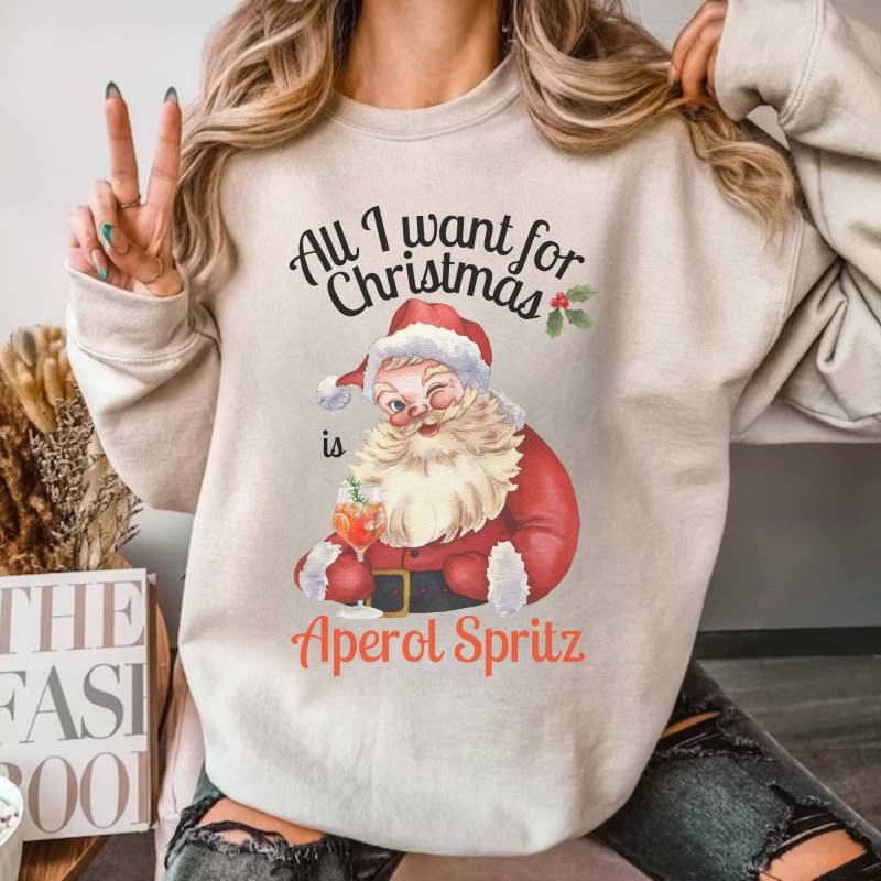 Aperol Weihnachtspulli, Weihnachtspullover Spritz, Oldschool Weihnachts Sweatshirt, Vintage Sweater, Ugly Christmas Sweater von BellasStudio82