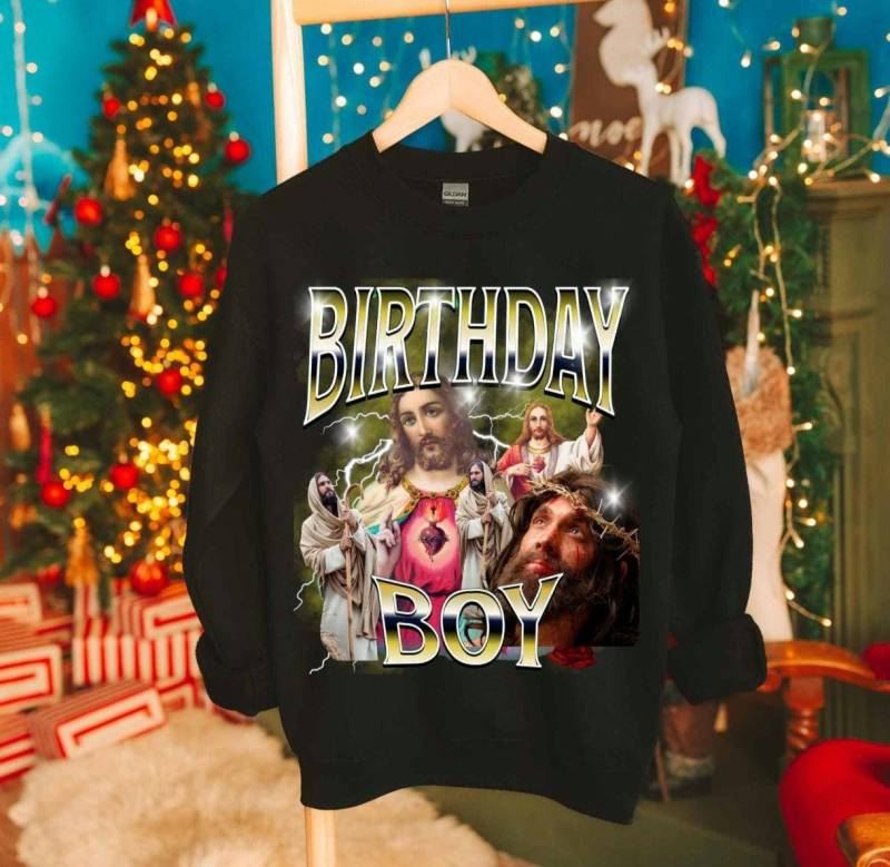 Bootleg Jesus Birthday Boy, Ugly Christmas Sweater, Crewneck, Unisex Sweatshirt, Holiday Gift, Funny Jumper, Religious von BellasStudio82