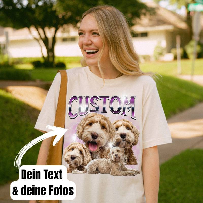 Individuelles Bootleg T-Shirt, Personalisiertes Foto Shirt, Haustier Bootleg, Weihnachtsgeschenk, Bootlegshirt Nach Wunsch von BellasStudio82