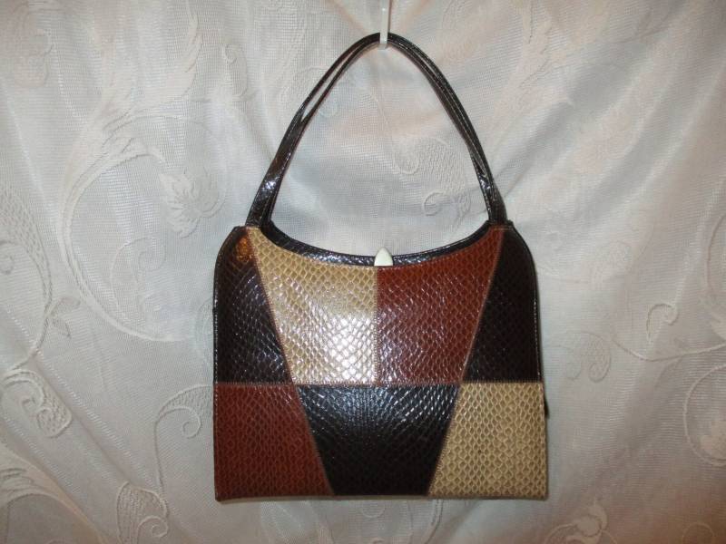 Naturalizer Faux Schlangenleder Patchwork Umhängetasche von BellasTreasureTrove