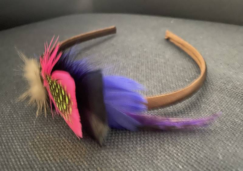 Boho Fasan Feder Stirnband, Fuchsia & Blau, Party Kostüm von BellascasaK