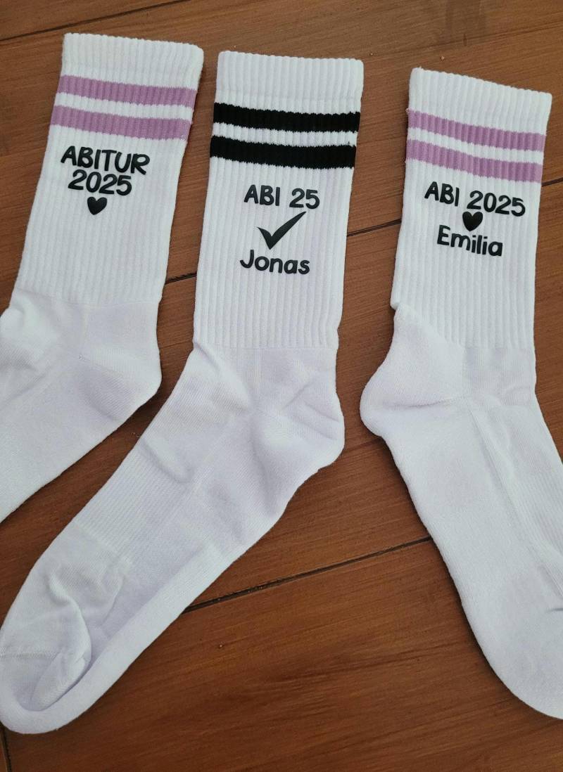 Personalisierte Abi 2025 Socken I Abitur Geschenk Zum Abschluss Crew Socks von Bellaslittlepresents