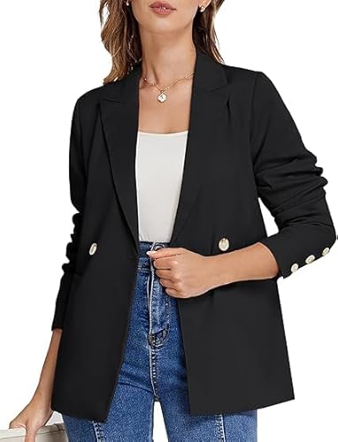 Belle Poque Damen Casual Blazer Mantel Langarm Button Down Label Kragen Blazer Jacke mit Taschen von Belle Poque