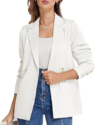 Belle Poque Damen Casual Blazer Mantel Langarm Button Down Label Kragen Blazer Jacke mit Taschen von Belle Poque