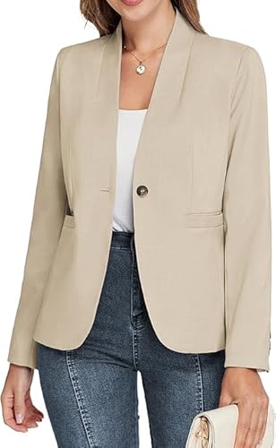 Belle Poque Damen Casual Blazer Mantel Langarm Lose Fit Blazer Jacke mit Taschen Arbeit Büro Anzug Belle Poque Damen Casual Blazer Mantel Langarm Lose Fit Blazer Jacke mit Taschen Arbeit Büro Anzug von Belle Poque