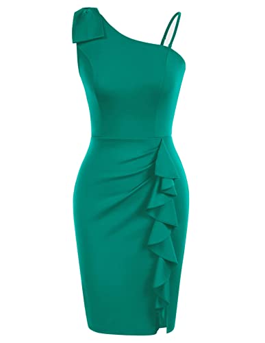 Belle Poque Damen Charmant Ärmellos Cocktailkleider für Tanzabend Winter Grün XXL 528A22-06 von Belle Poque